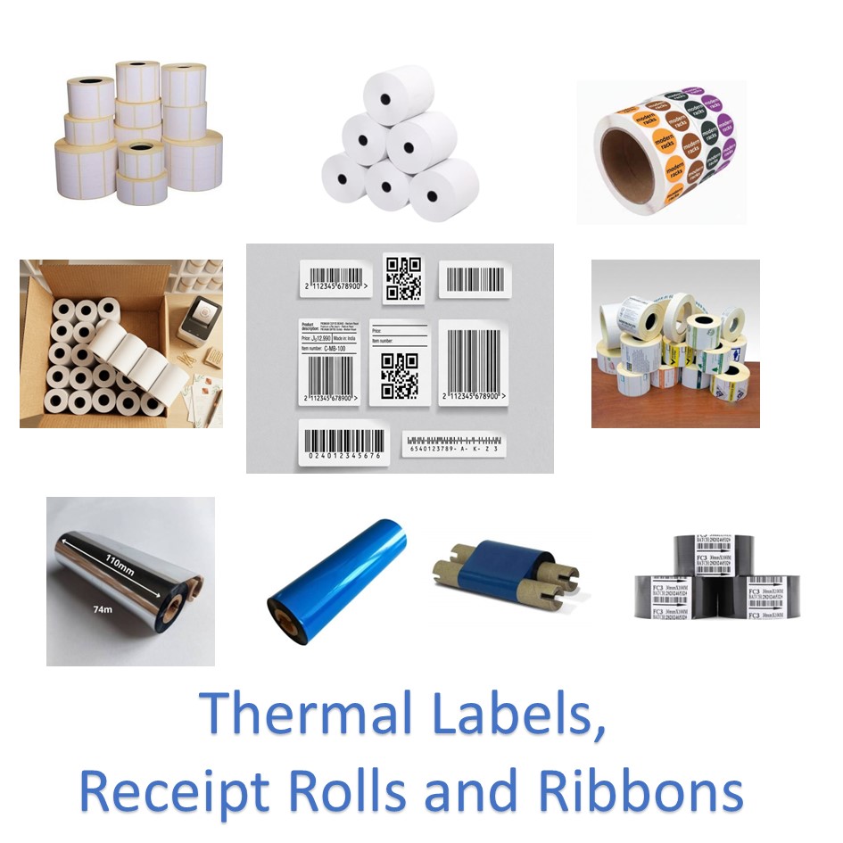 Thermal Labels, Receipt Rolls & Ribbons